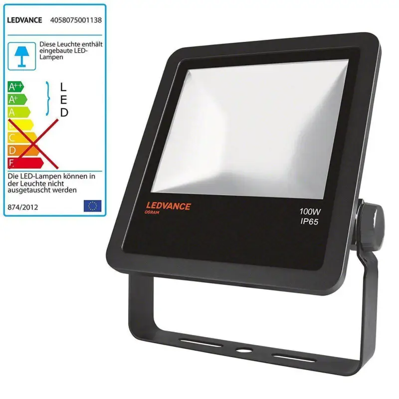 LEDVANCE OSRAM FLOODLIGHT LED PROIETTORE ESTERNO LED (IP65) IN ALLUMINIO NERO FLOOD100840B - Affrettati