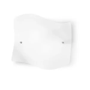 Prezzo ridotto - LINEA LIGHT LAMPADA DA PARETE O SOFFITTO PLAFONIERA MOD. ONDA IN VETRO SERIGRAFATO SABBIATO BIANCO 2 E27