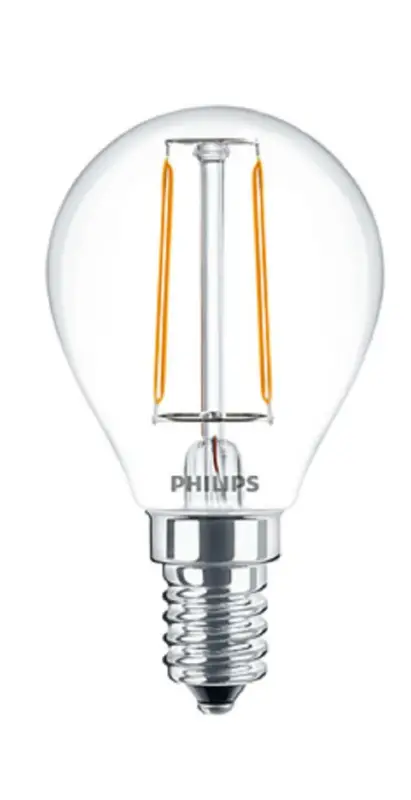 Disponibile ora | PHILIPS LAMPADINA A FILAMENTO CLA LEDLUSTER ND 2-25W P45 E14 827 PHILEDLUS25E14