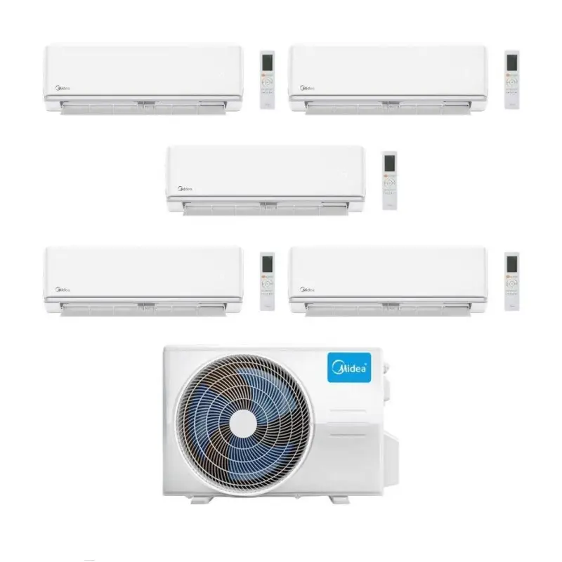 Midea Climatizzatore Penta Split serie Elegance 9+9+9+9+9 con M5OE-42HFN8-Q Inverter R 32 Wi-Fi optional Classe A++ - Pagamento sicuro
