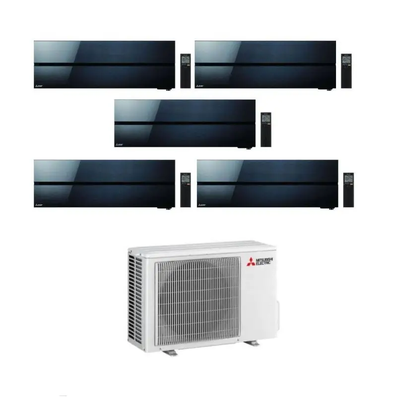 Soddisfatti o rimborsati - Mitsubishi Climatizzatore Penta Split Kirigamine MSZ-LN Nero 9+9+12+12+12 con MXZ-5F102VF Inverter R-32 Wi-Fi Classe A++