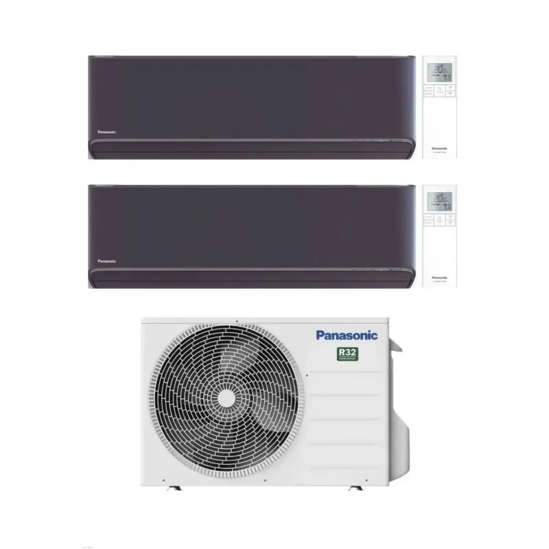 Scelto dai clienti | Panasonic Climatizzatore Dual Split Etherea Dark 12+18 con CU-3Z68TBE Inverter R-32 Wi-Fi Classe A++