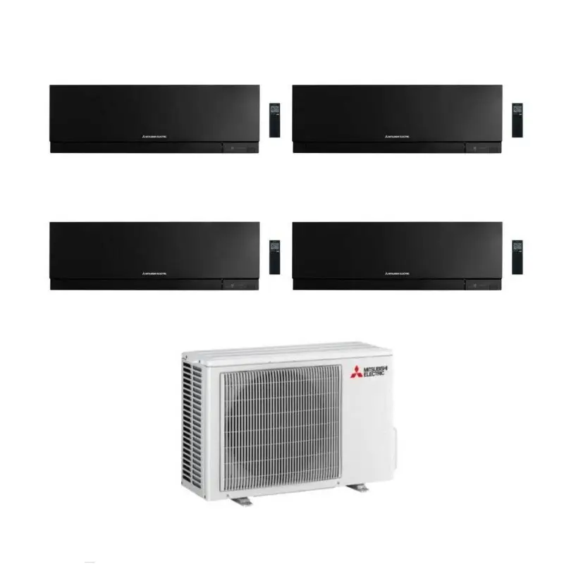 Acquisto sicuro - Mitsubishi Climatizzatore Quadri Split Kirigamine Zen MSZ-EF Nero 9+9+12+15 con MXZ-4F80VF Inverter R32 WiFi Classe A++