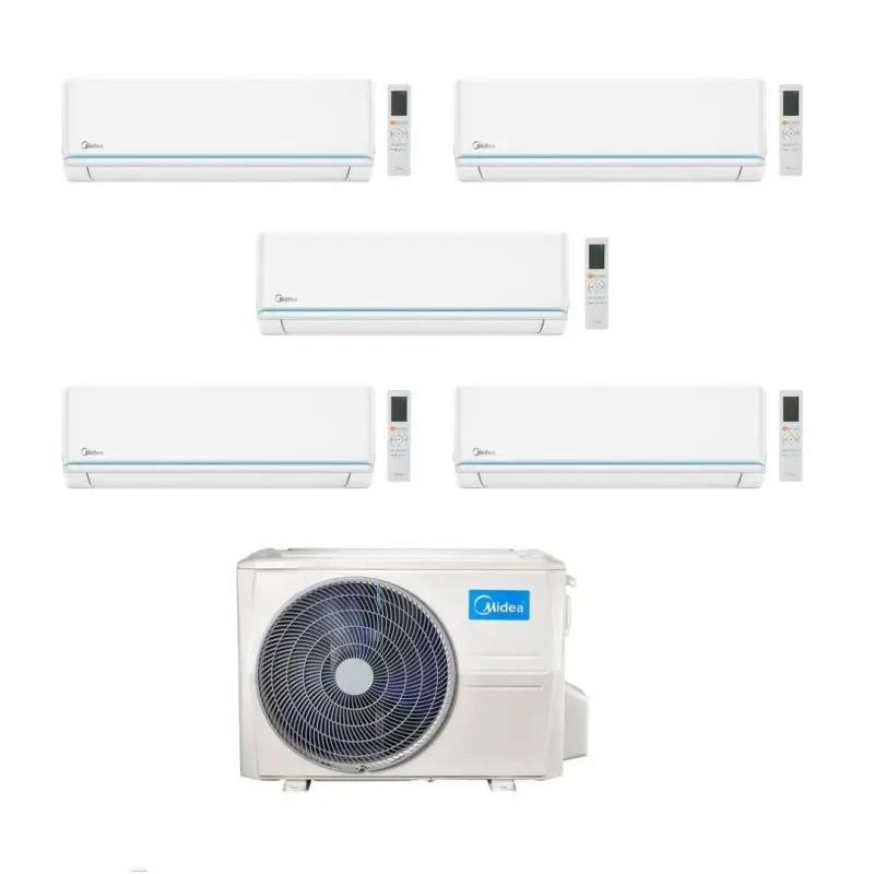 Aggiungi al carrello - Midea Climatizzatore Penta Split serie Evolution 9+9+9+12+12 con M5OE-42HFN8-Q Inverter R 32 Wi-Fi Classe A++