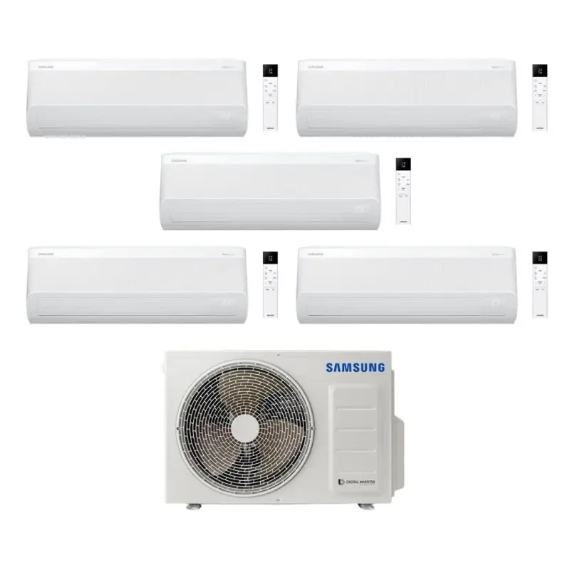 Consegna espressa | Samsung Climatizzatore Penta Split Cebu S2 7+7+7+7+12 con AJ100TXJ5KG/EU Inverter Wi-Fi Classe A++