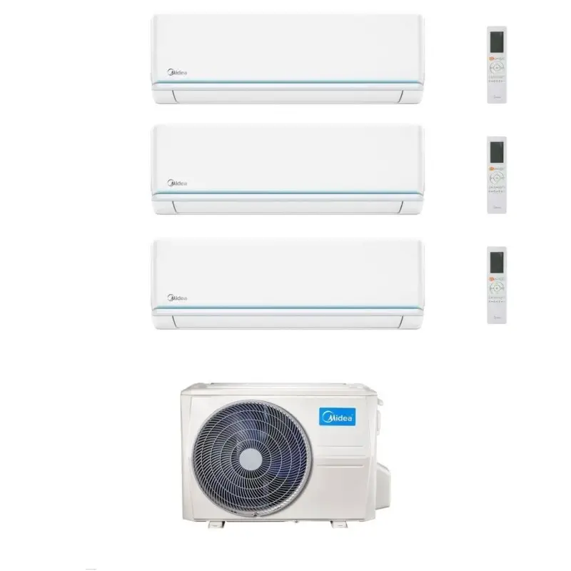 Appena aggiunto | Midea Climatizzatore Trial Split serie Evolution 12+12+18 con M5OE-42HFN8-Q Inverter R 32 Wi-Fi Classe A++