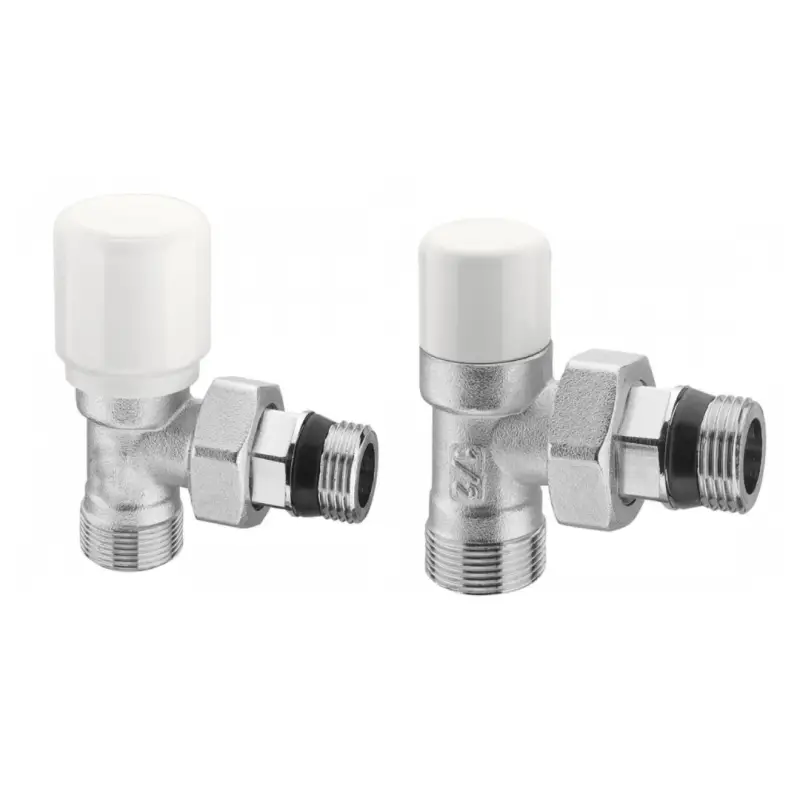 Cordivari Coppia Valvola e Detentore Kristal a Squadra Bianco 1/2x14÷16 Multistrato Termostatizzabile - Ultima novità