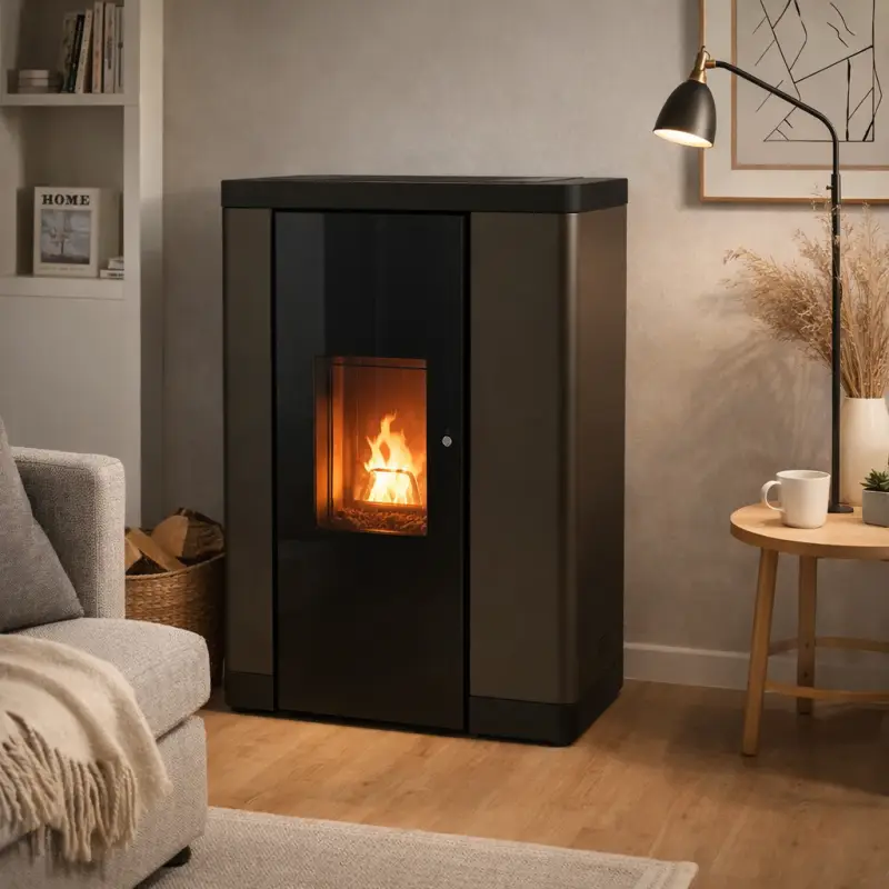 Solo oggi - Anselmo Cola Stufa a Pellet Ventilata Blues Ermetica 8 Kw Classe A+ Wi-Fi Colore Corten