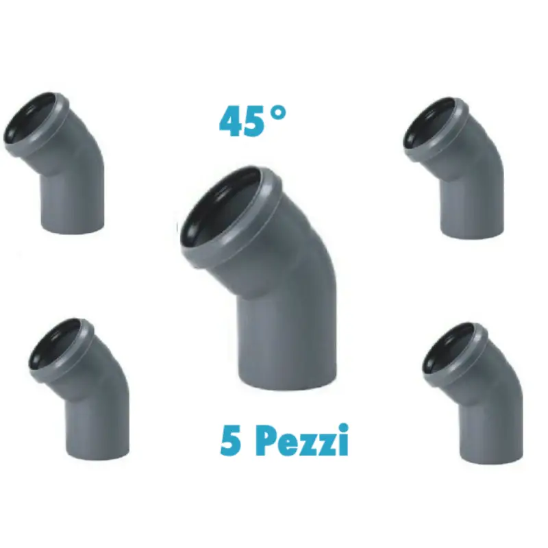 Scelta dei clienti - Curve 45° (5 PEZZI) polipropilene diametro 32 mm Innesto