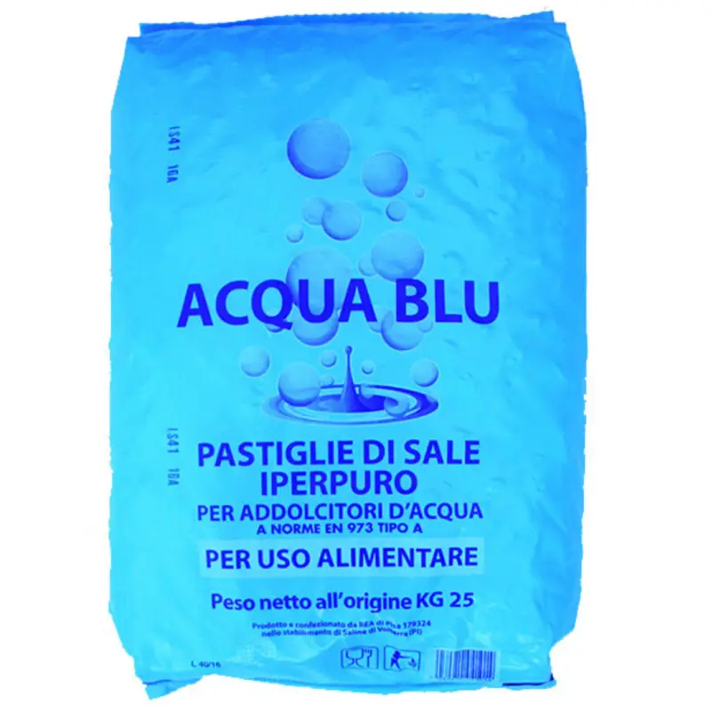 Disponibile - Confezione di Sale da 25 kg Pastiglie Acqua Blu per Addolcitori