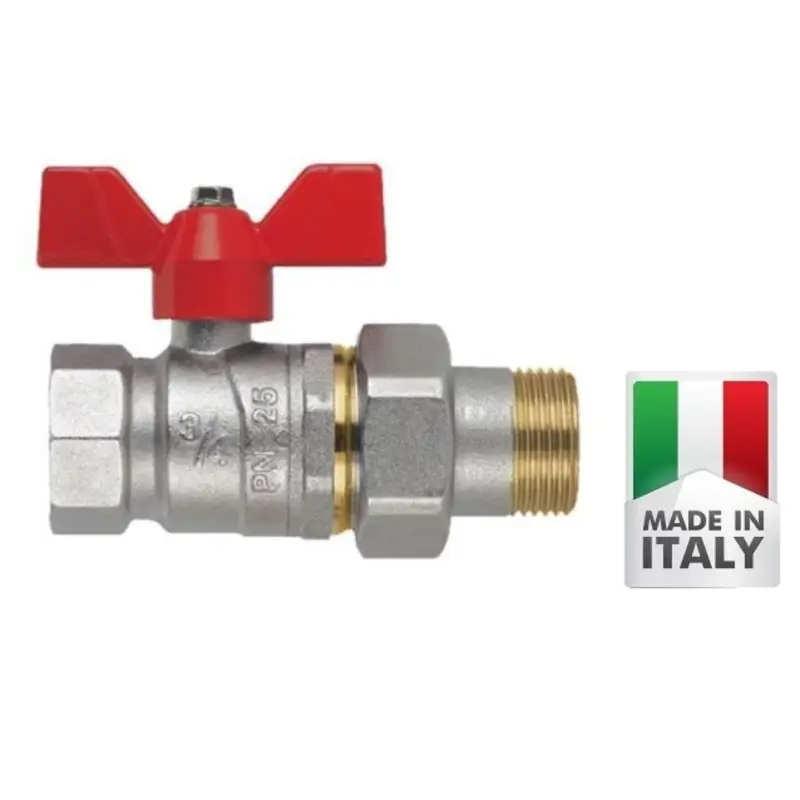 Valvola a sfera M/F da 1/2 a 1 1/4 con bocchettone a farfalla | Ordinabile online
