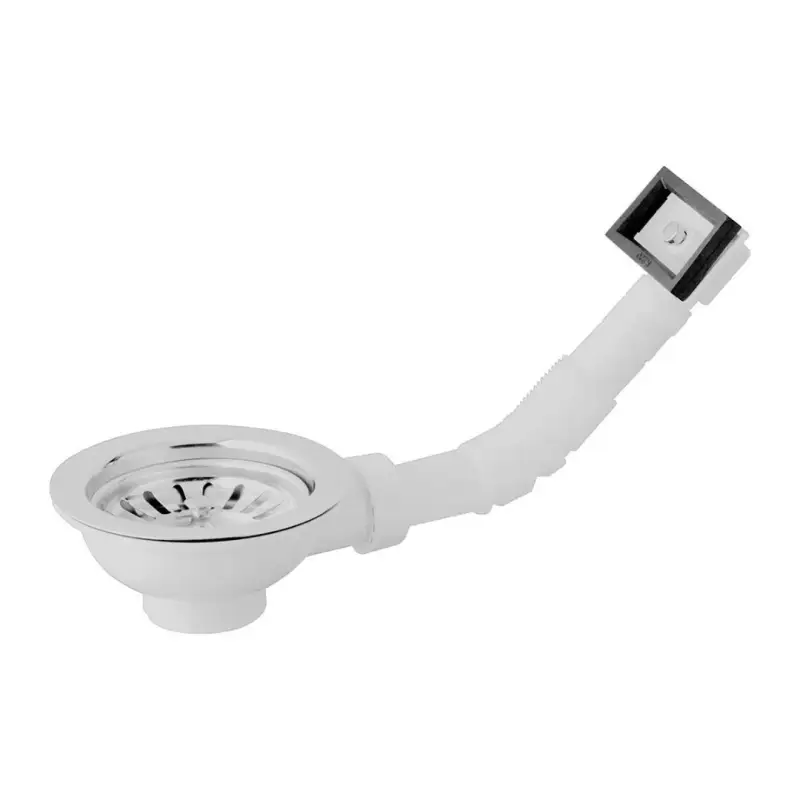 Bonomini Piletta Basket in PVC Bianca per lavelli con troppo pieno QUADRO - 1"1/2 x Diam. 90 - Molto apprezzato