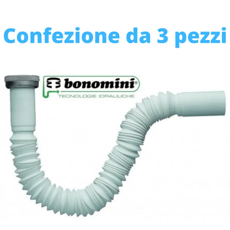 Bonomini Tubo di Scarico Jolly Flex Varie Dimensioni 1" - 1"1/4 - 1"1/2 Confezione da tre pezzi - Ultima occasione