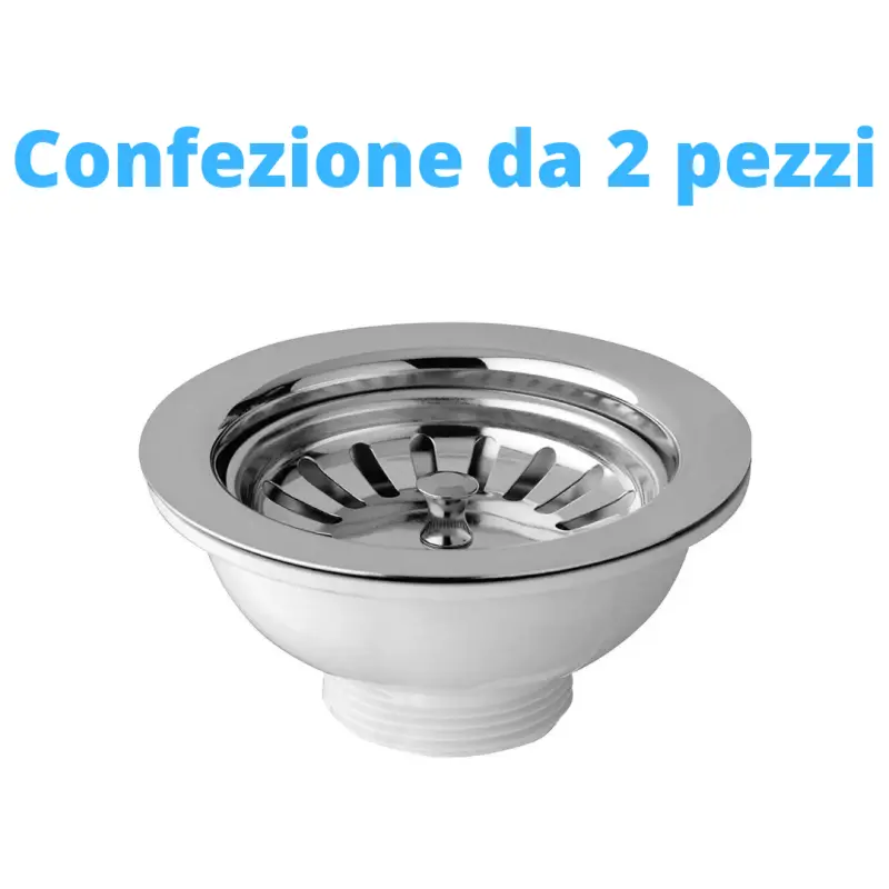 Bonomini Piletta Basket in PVC Bianca per Lavelli - 1"1/2 x Diam. 90 Confezione da due pezzi - Qualità garantita
