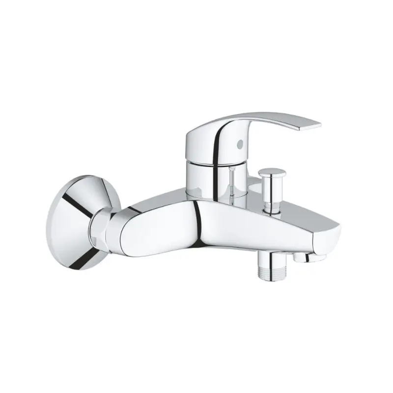 Spedizione espressa - Grohe Eurosmart Miscelatore Rubinetto Monocomando StarLight Cromo Metallo per Vasca Doccia con Deviatore Automatico - 33300002