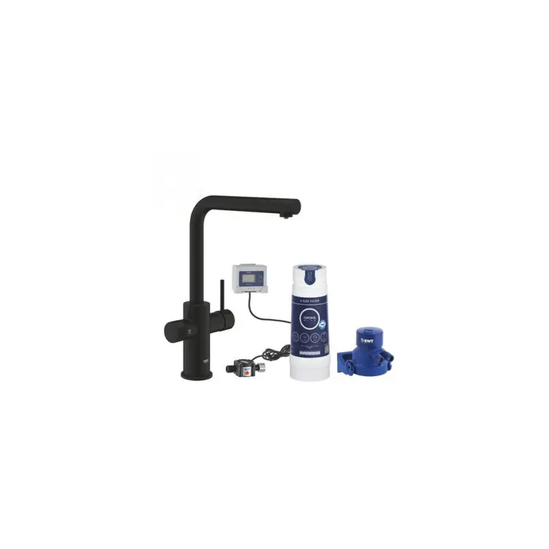 Grande sconto | Grohe Blue Pure Minta Nero Opaco Bocca a L con Doccetta Estraibile - 1000142