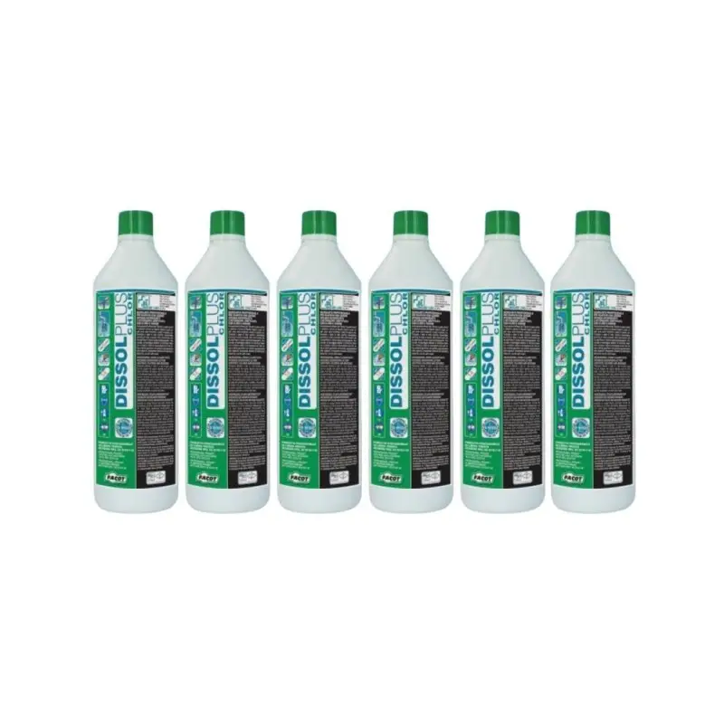 Disotturante per Scarichi e Lavandini Facot Dissol Plus Chlor 1 lt DISPLUS1000 - 6 Pezzi | Offerta imperdibile