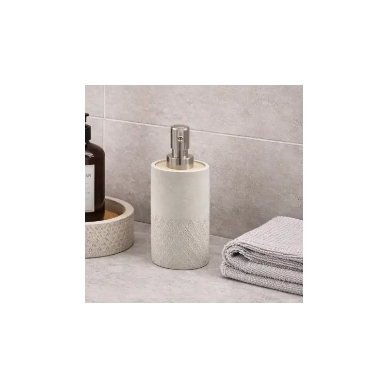 Gedy Dosasapone in Cemento Grigio e Bambù Linea Afrodite con Erogatore in Plastica Nichel Spazzolato | Prezzo promozionale