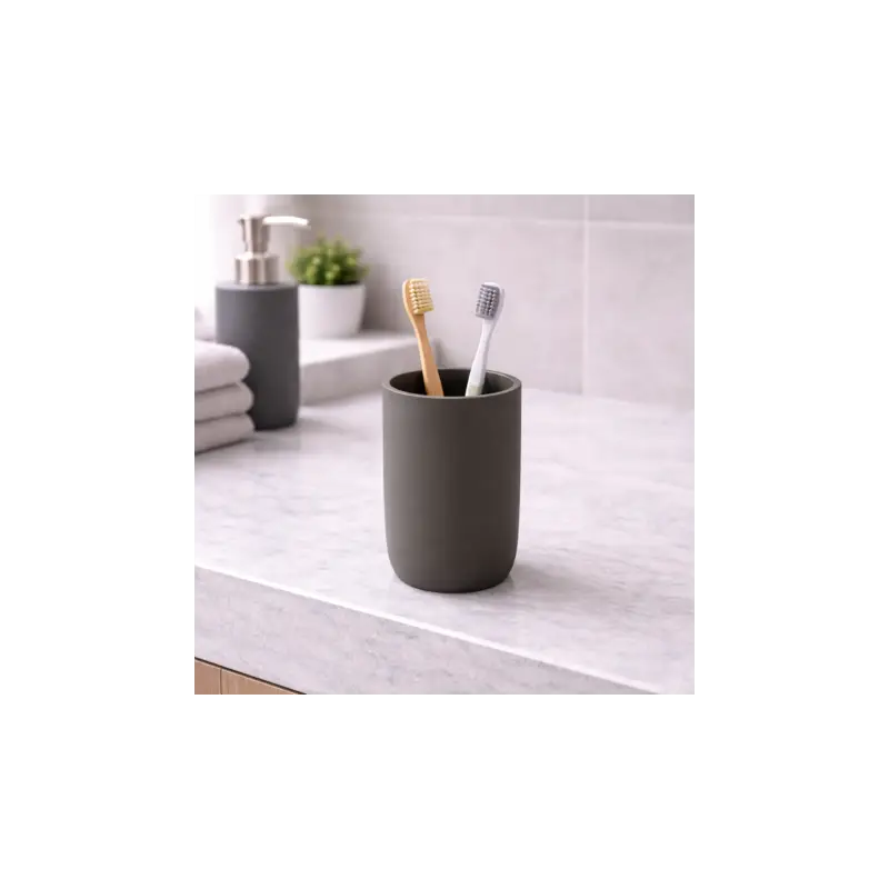 Pagamenti sicuri - Gedy Portaspazzolini in Resina Gun Metal Matt Linea Ylenia