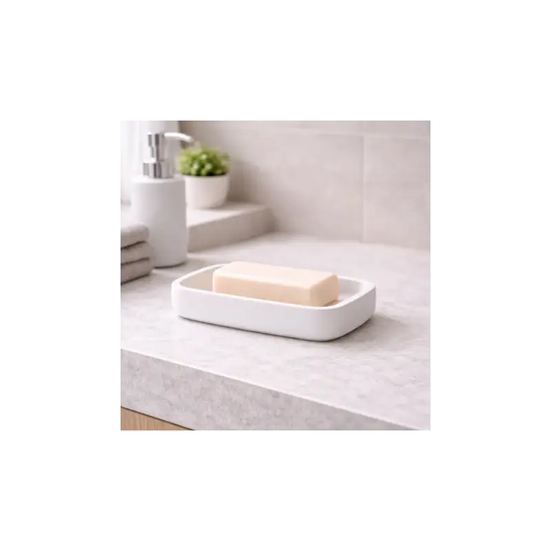 Qualità professionale | Gedy Porta Sapone in Resina Bianco Matt Linea Ylenia