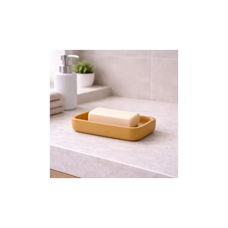 Fino a esaurimento scorte | Gedy Porta Sapone in Resina Giallo Senape Linea Ylenia