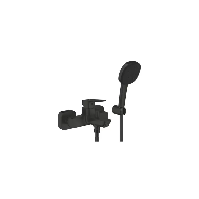 Appena arrivato - Grohe Cubeo Rubinetto/Miscelatore Monocomando per Vasca-Doccia Con Set Supporto Doccia Nero Opaco - 1018142430