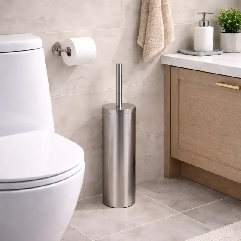 Di tendenza | Gedy Portascopino d'appoggio in Acciaio Inox Spazzolato Linea Flip