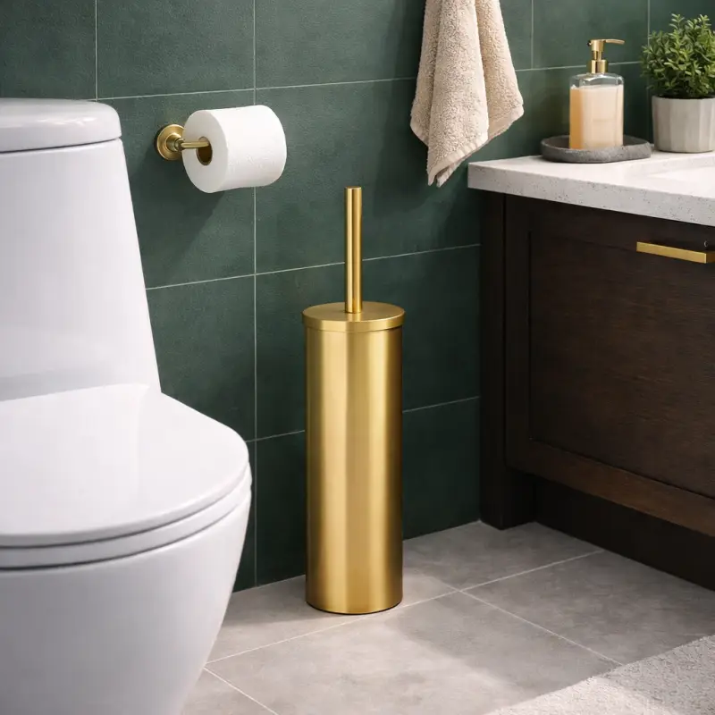 Ordinabile | Gedy Portascopino d'appoggio in Acciaio Inox Oro Matt Linea Flip
