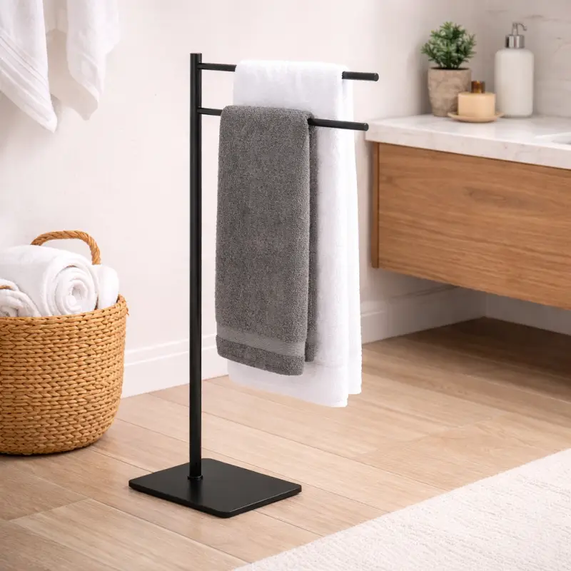 Gedy Piantana Portasalviette in Acciaio Inox Nero Matt Linea Trilly | Prezzo scontato