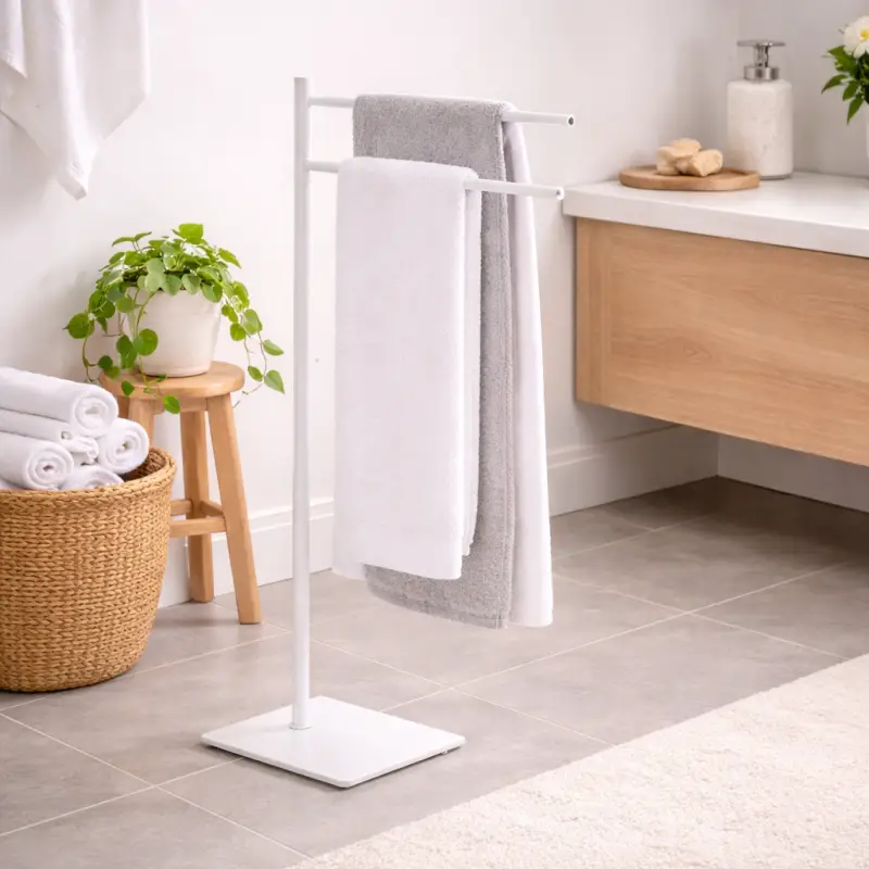 Prezzo basso - Gedy Piantana Portasalviette in Acciaio Inox Bianco Matt Linea Trilly