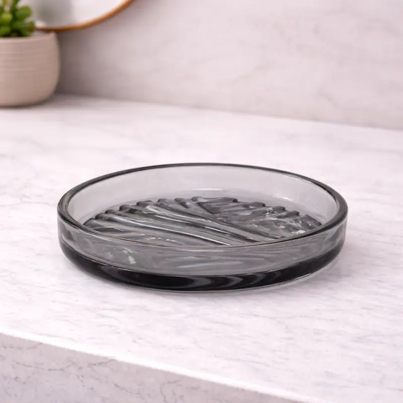 Sconto extra - Gedy Portasapone Ovale in Vetro Transparente Linea Corinne