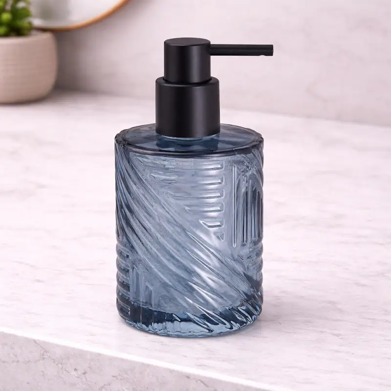 Sconti | Gedy Dosasapone in Vetro Blu Linea Corinne