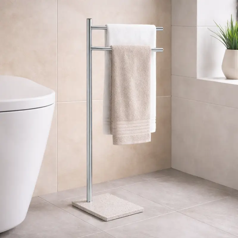 Spedizione veloce | Gedy Piantana Portasalviette in Acciaio Inox Beige Linea Trilly