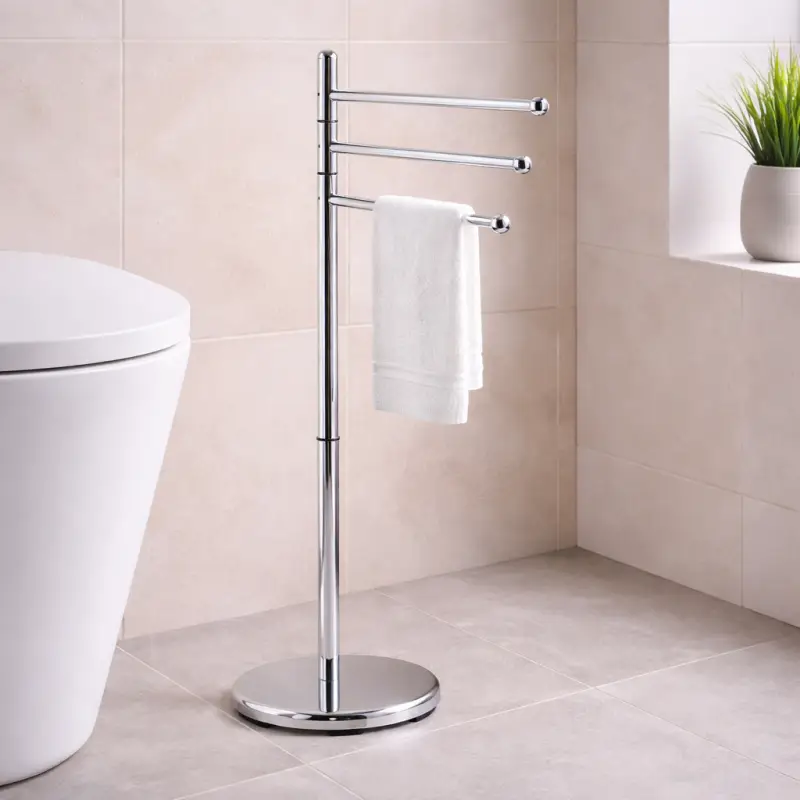 Di tendenza - Gedy Piantana Portasalviette con 3 Braccia in Acciaio Cromato Linea Hibiscus