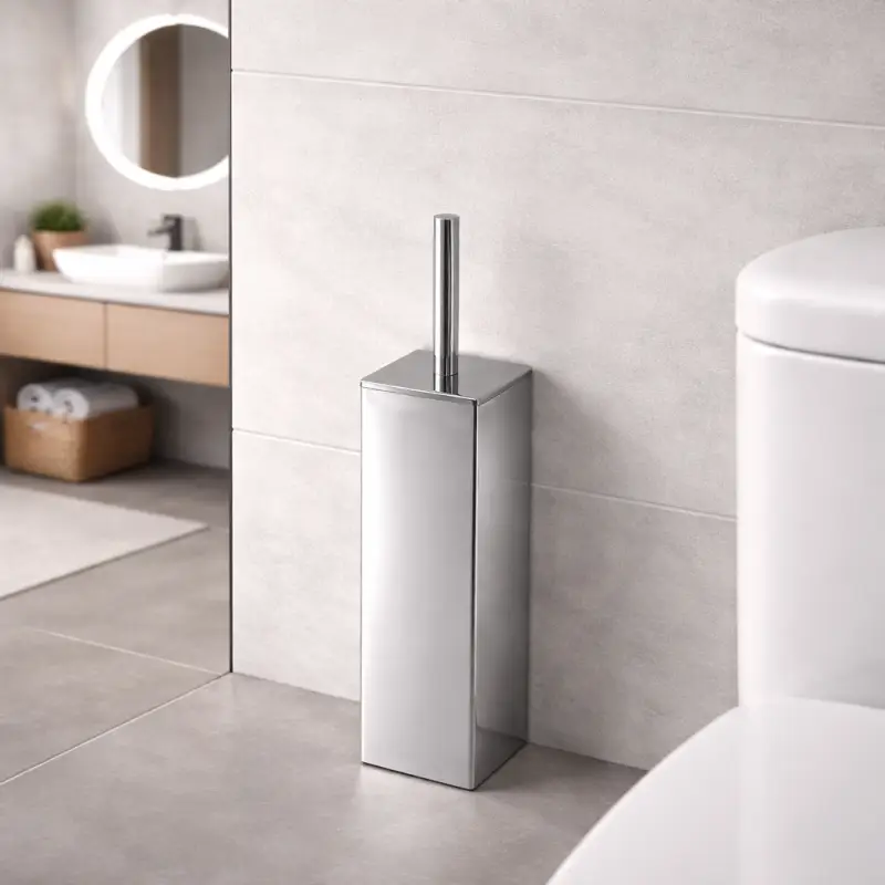 Prezzo produttore | Gedy Portascopino d'appoggio in Acciaio Inox Cromato Linea Teseo