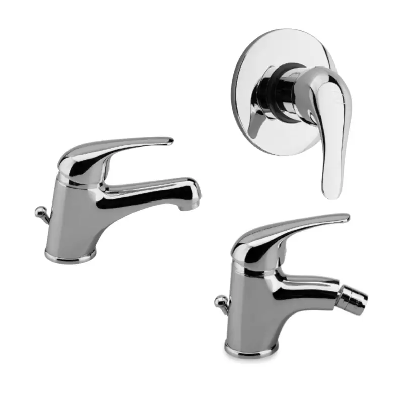 Gs Rubinetterie Set Miscelatore Monocomando per Lavabo + Bidet + Doccia a Incasso Serie Ecoline | In pronta consegna