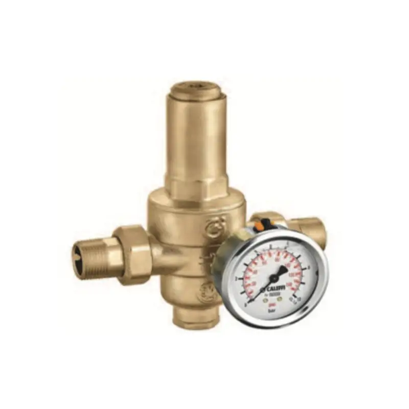 CALEFFI Riduttore di Pressione di Secondo Stadio PN 40 Con Manometro Attacco 1/2 Inox in Bagno di Glicerina - Consigliato