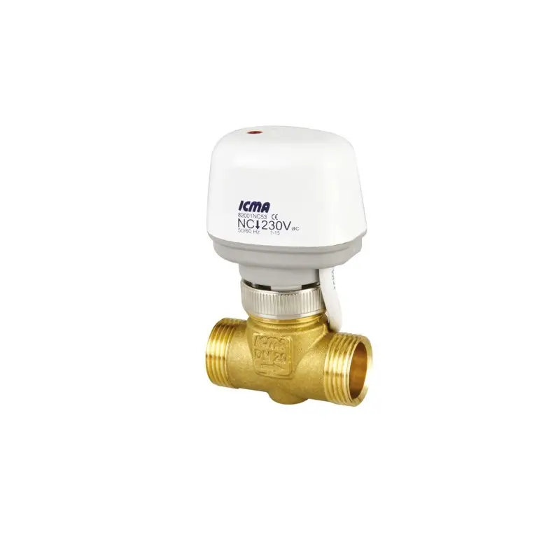 ICMA Valvola Fan Coil A 2 Vie Sede Piana Bocchettone 3/4 Con Attuatore Chiuso ON-OFF | Quasi esaurito
