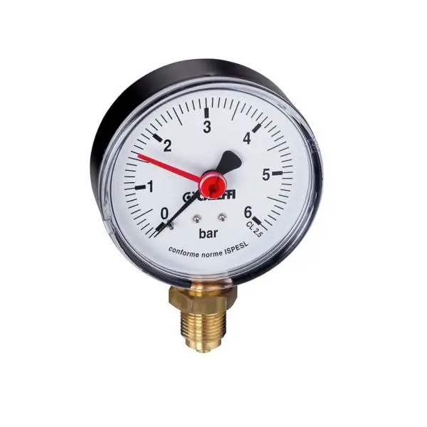 Pronto per la spedizione - Caleffi manometro attacco radiale d.80 3/8" 0-6 bar 557706