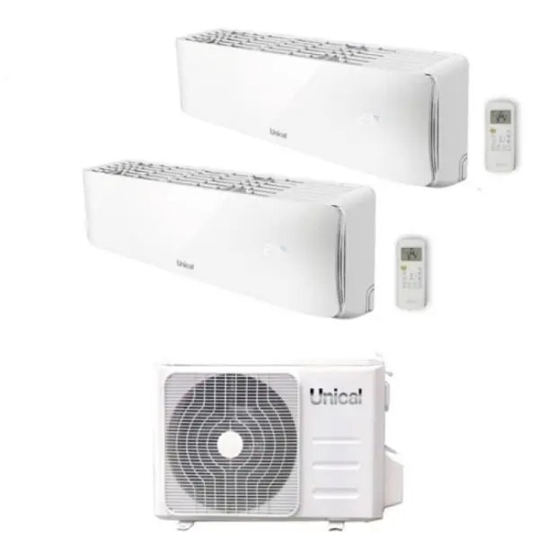 CLIMATIZZATORE UNICAL AIR CRISTAL DUALSPLIT 10000+18000+KMX4 28HE INVERTER R-32 - Sconto speciale