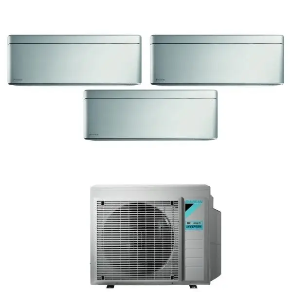 Acquista online - CLIMATIZZATORE DAIKIN STYLISH TOTAL SILVER TRIALSPLIT 9000+9000+12000+3MXM68 R32