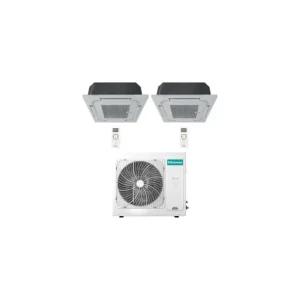 Climatizzatore Condizionatore Hisense Cassetta 4 vie R32 Dual Split Inverter 12000 + 18000 BTU con U.E. 3AMW72U4RJC NOVITÁ Classe A++/A+ - Grande successo