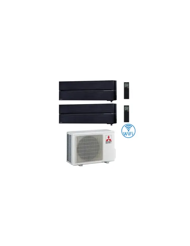 Nuovo prodotto - Climatizzatore Condizionatore Mitsubishi Kirigamine Style Wifi R32 Nero Dual Split Inverter 9000 + 9000 BTU con U.E. MXZ-2F42VF Classe A+++/A++