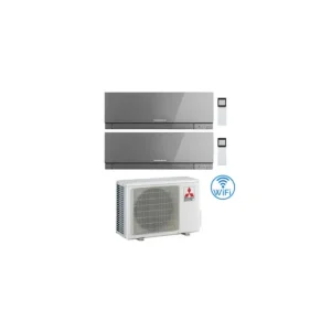 Ultimi giorni | Climatizzatore Condizionatore Mitsubishi Kirigamine Zen Wifi Argento Dual Split Inverter 9000 + 15000 BTU con U.E. MXZ-2F53VF Classe A+++/A++ NOVITÁ