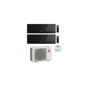 Acquista subito | Climatizzatore Condizionatore Mitsubishi Kirigamine Zen Wifi Nero Dual Split Inverter 7000 + 18000 BTU con U.E. MXZ-2F53VF classe A+++ /A++ NOVITÁ