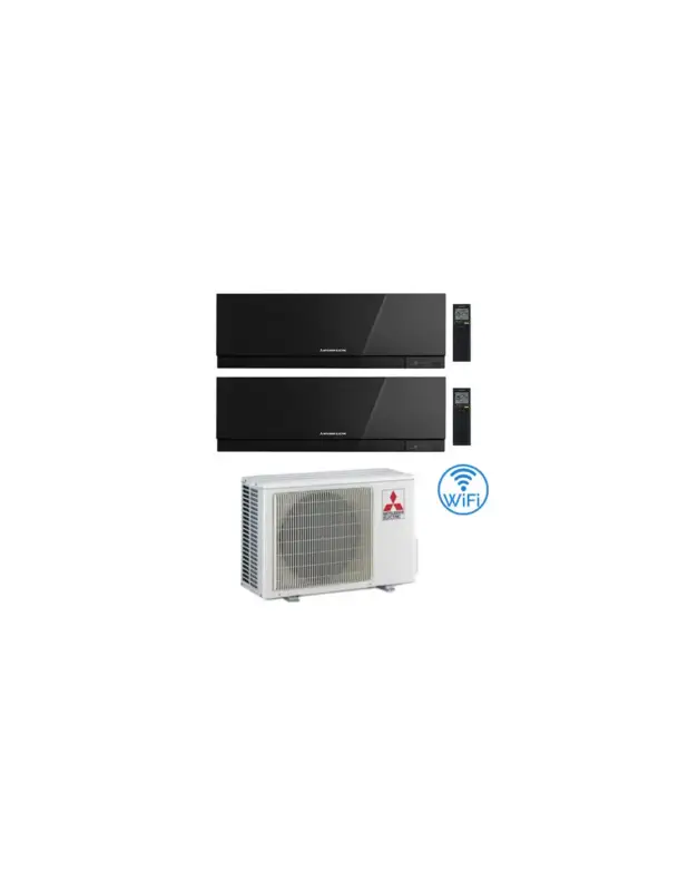 Acquista subito | Climatizzatore Condizionatore Mitsubishi Kirigamine Zen Wifi Nero Dual Split Inverter 7000 + 18000 BTU con U.E. MXZ-2F53VF classe A+++ /A++ NOVITÁ