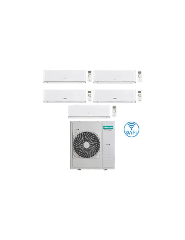 Climatizzatore Condizionatore Hisense Energy Wifi R32 Penta Split Inverter 9000 + 9000 + 9000 + 9000 + 18000 BTU con U.E. 5AMW125U4RTA NOVITÁ - Ultima occasione