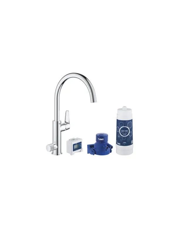 Prezzo speciale - Grohe Blue Pure BauCurve miscelatore monocomando per lavello con sistema filtrante dell'acqua bocca a C 30385000