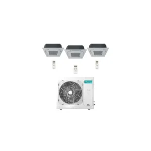 Climatizzatore Condizionatore Hisense Cassetta 4 vie R32 Trial Split Inverter 9000 + 9000 + 9000 BTU con U.E. 3AMW72U4RJC NOVITÁ Classe A++/A+ | Nuovo in catalogo