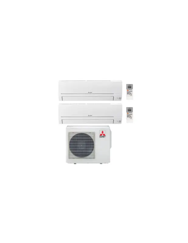 Climatizzatore Condizionatore Mitsubishi Linea Smart R32 MSZ-HR Dual Split Inverter 9000 + 15000 BTU con U.E. MXZ-3HA50VF Classe A++/A+ - Consegna espressa